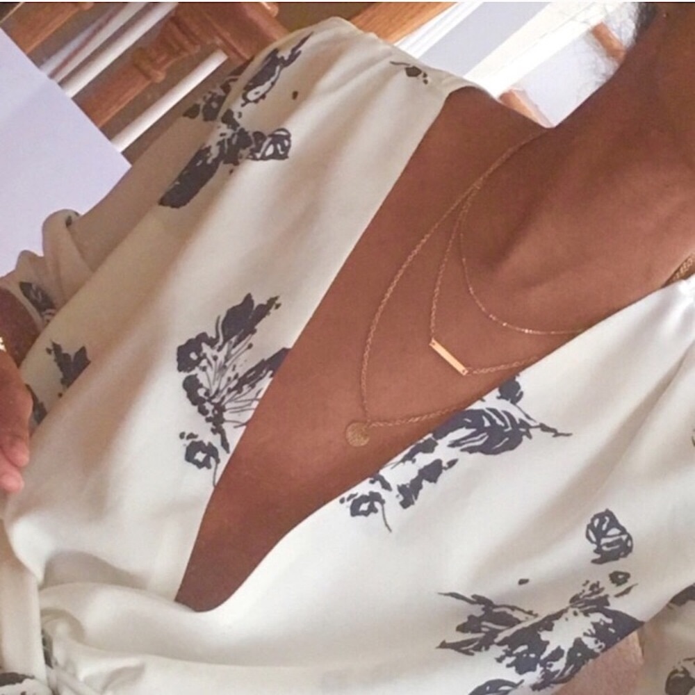 Amy gold bar 3 layer necklace